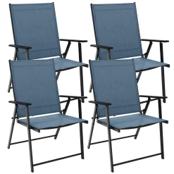 Gartenstuhl REA 4er Set dunkelblau/schwarz