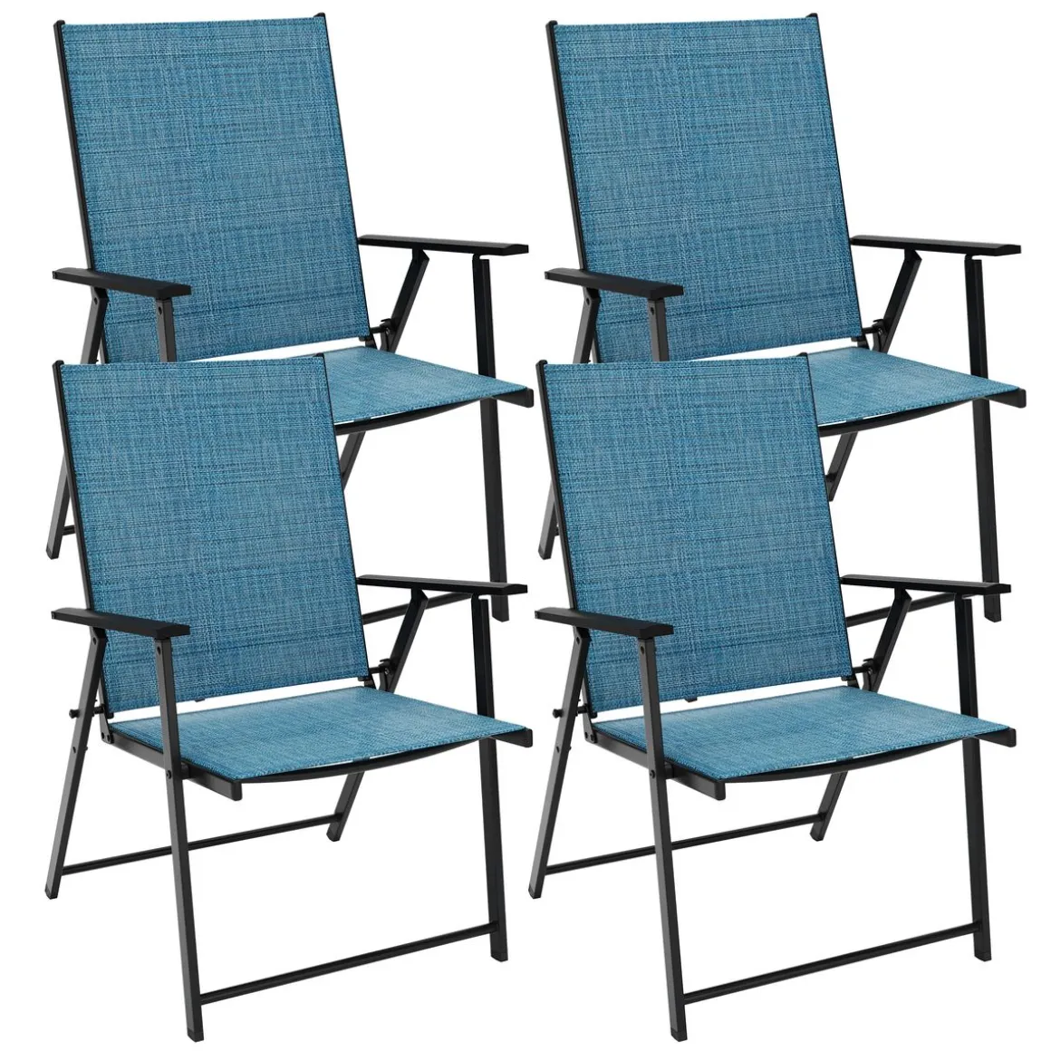 Gartenstuhl REA 4er Set türkis/schwarz