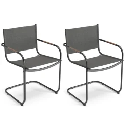 Gartenstuhl WARD 2er Set anthrazit
