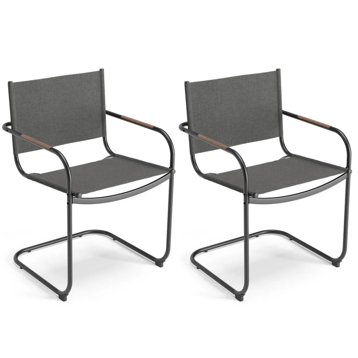 Gartenstuhl WARD 2er Set anthrazit