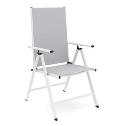 Gartenstuhl WILMA 2er Set grau/weiss