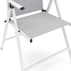 Gartenstuhl WILMA 2er Set grau/weiss