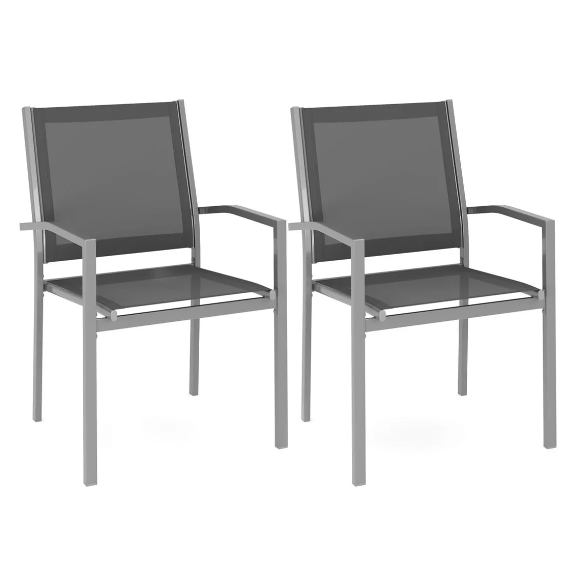Gartenstuhl ZILLY 2er Set anthrazit