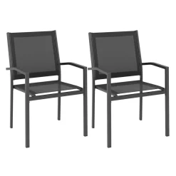 Gartenstuhl ZILLY 2er Set schwarz