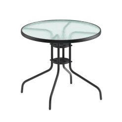 Gartentisch rund 60 cm schwarz