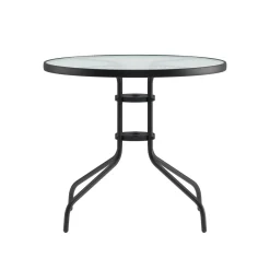 Gartentisch rund 60 cm schwarz