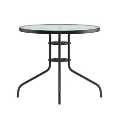 Gartentisch rund 60 cm schwarz