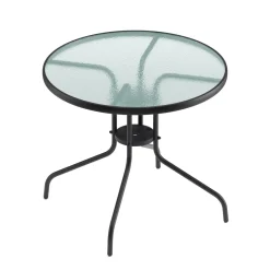 Gartentisch rund 60 cm schwarz