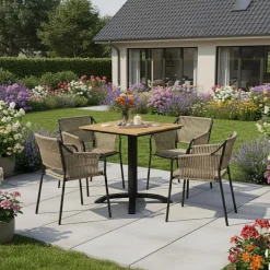 Gartentisch TAPO 67 x 67 cm braun