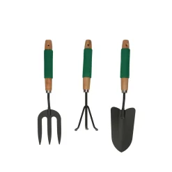 Gartenwerkzeug Set 3-teilig schwarz