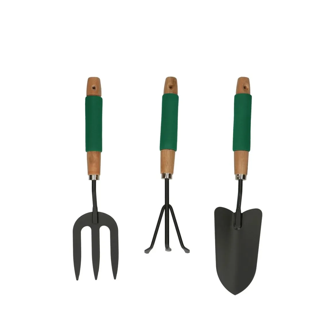 Gartenwerkzeug Set 3-teilig schwarz