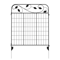 Gartenzaun Metall FLOORS 86 x 109 cm 4er Set schwarz