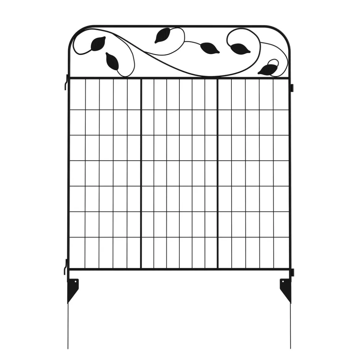 Gartenzaun Metall FLOORS 86 x 109 cm 4er Set schwarz