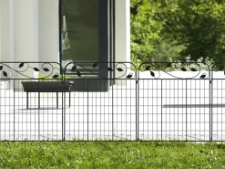 Gartenzaun Metall FLOORS 86 x 109 cm 4er Set schwarz
