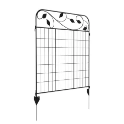 Gartenzaun Metall FLOORS 86 x 109 cm 4er Set schwarz