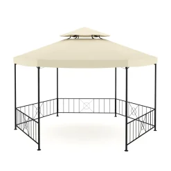 Gazebo ROSARIA 6-eckig 4 m beige