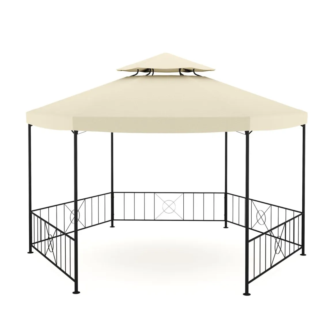 Gazebo ROSARIA 6-eckig 4 m beige