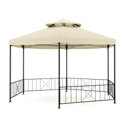 Gazebo ROSARIA 6-eckig 4 m beige