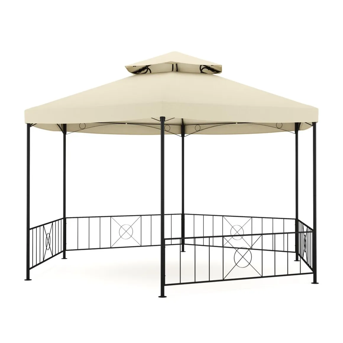 Gazebo ROSARIA 6-eckig 4 m beige