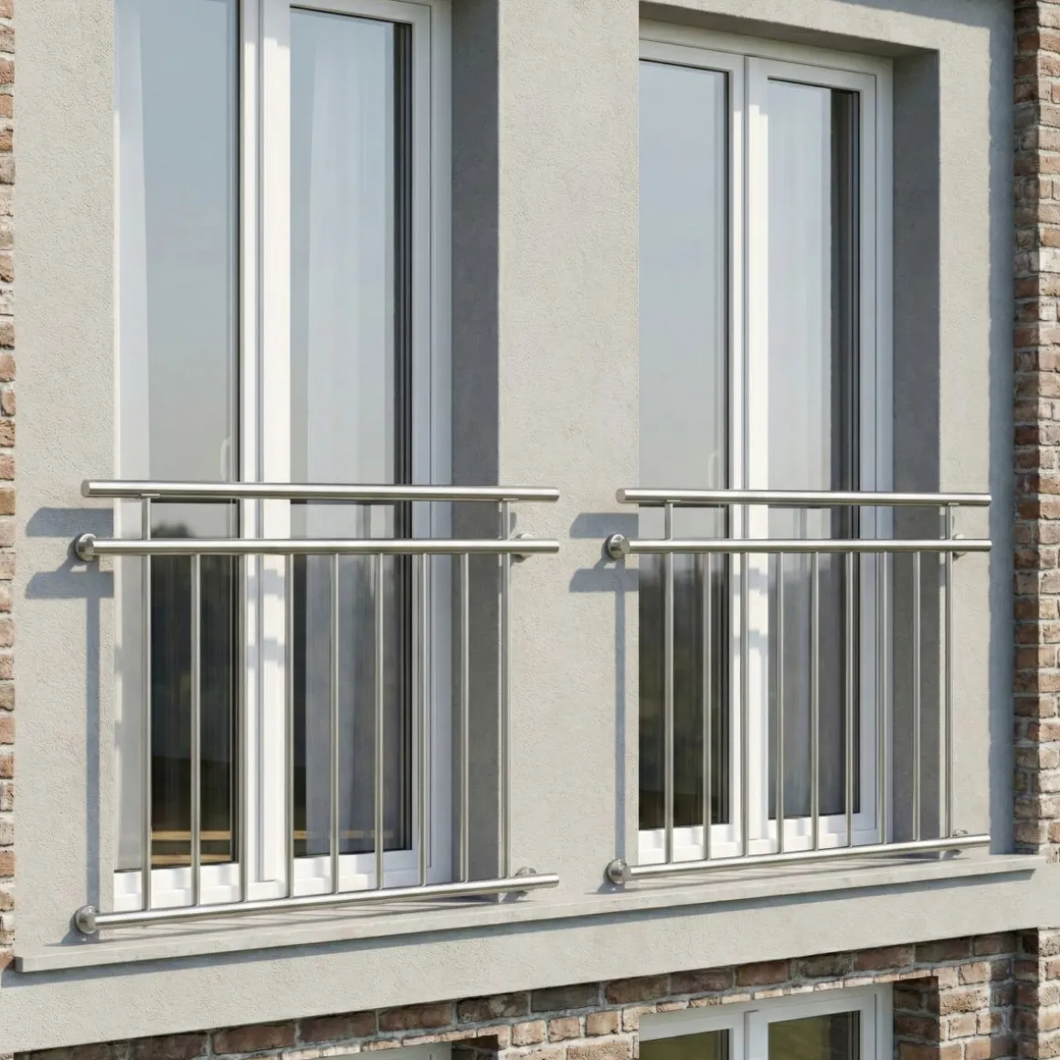 Geländer Französischer Balkon Edelstahl 128 x 90 cm