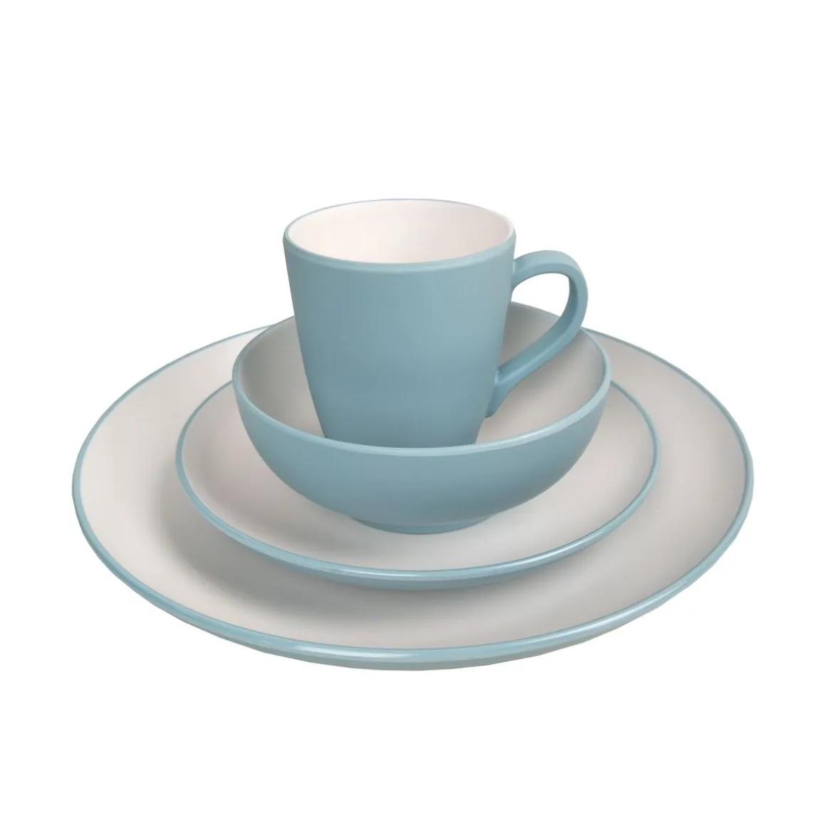 Geschirr-Set Melamin 16-teilig blau