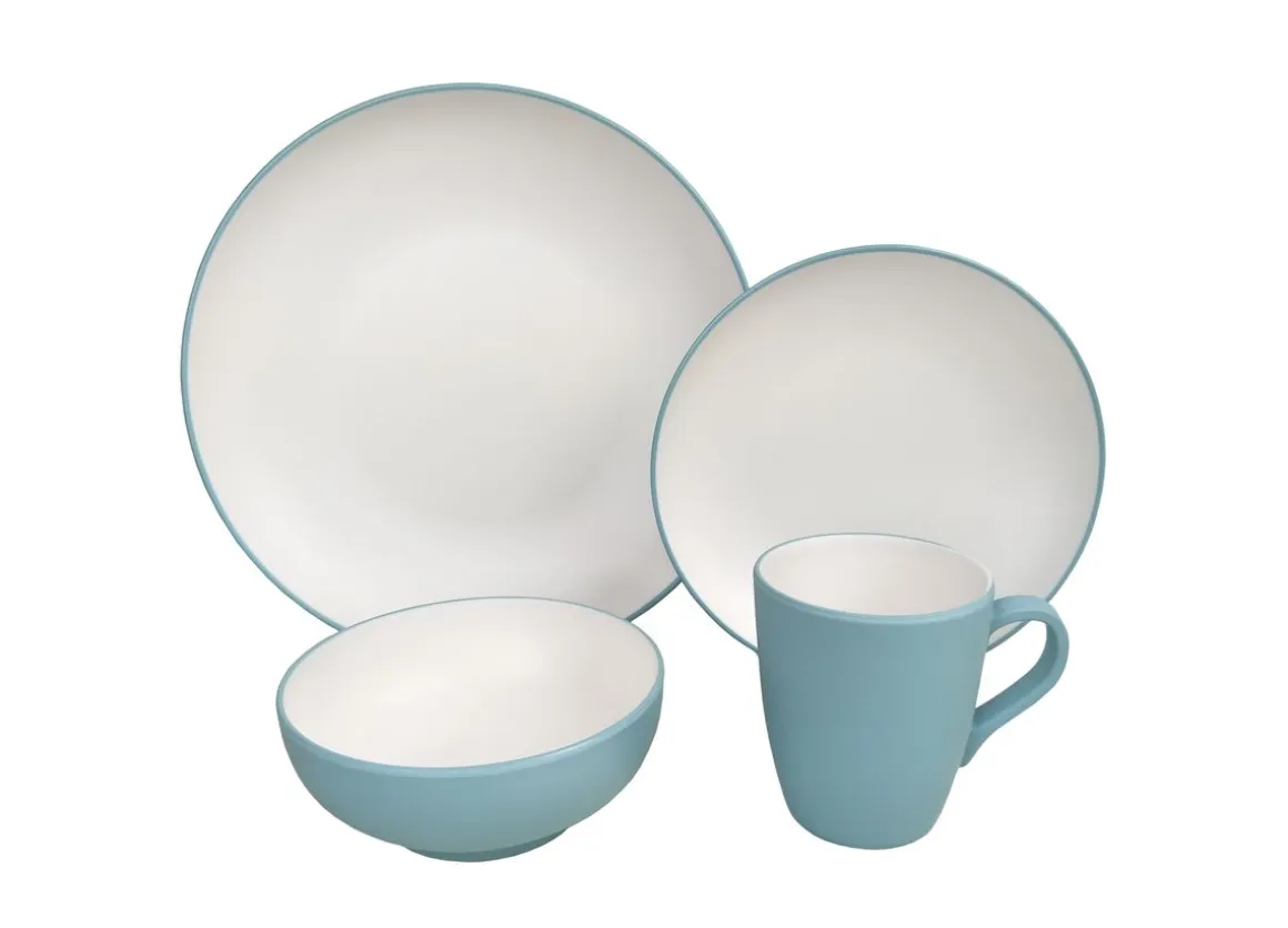 Geschirr-Set Melamin 16-teilig blau