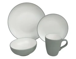 Geschirr-Set Melamin 16-teilig grau