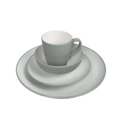 Geschirr-Set Melamin 16-teilig grau