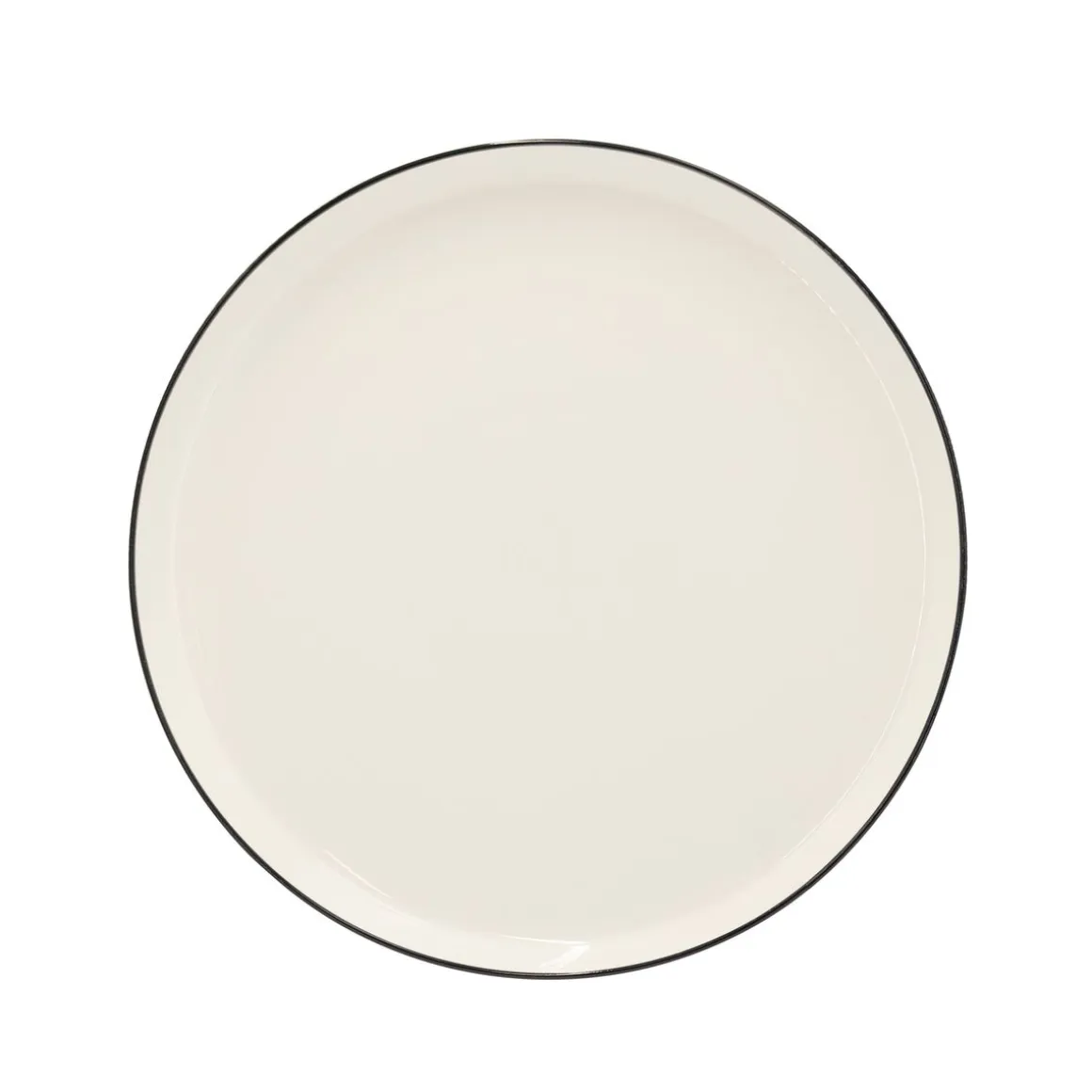Geschirr-Set Porzellan 12-teilig cremeweiss/schwarz
