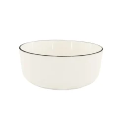 Geschirr-Set Porzellan 12-teilig cremeweiss/schwarz