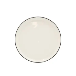 Geschirr-Set Porzellan 12-teilig cremeweiss/schwarz