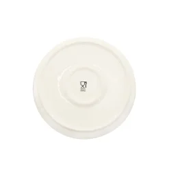 Geschirr-Set Porzellan 12-teilig cremeweiss/schwarz
