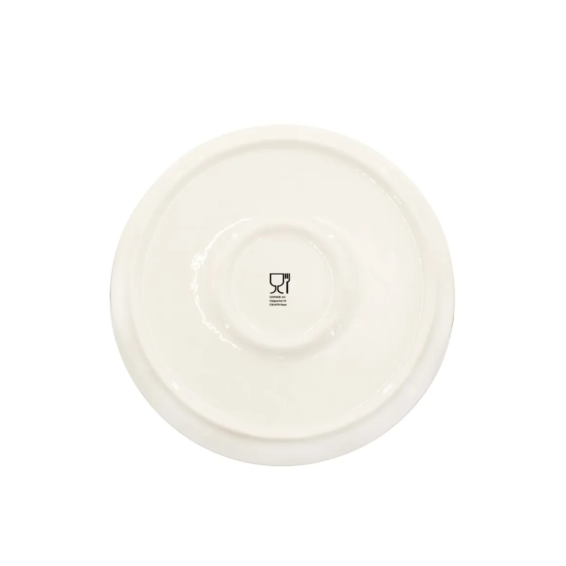 Geschirr-Set Porzellan 12-teilig cremeweiss/schwarz
