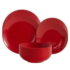 Geschirr-Set Steingut 18-teilig rot | GONSER.CH