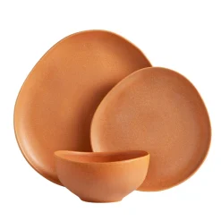 Geschirr-Set Steingut 18-teilig teracotta