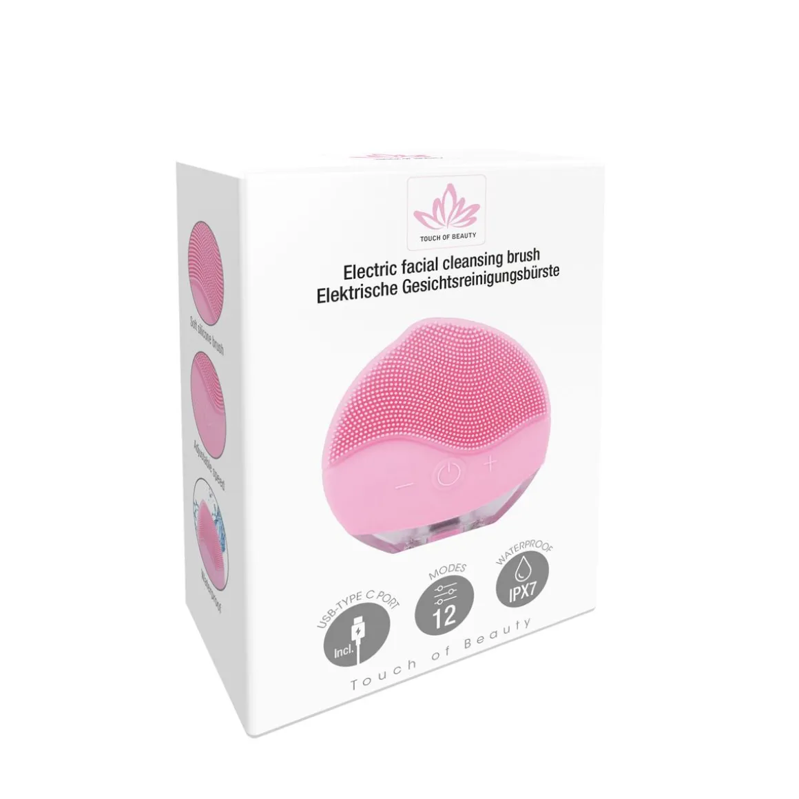 Gesichtsmassagegerät elektrisch 8 x 8 cm rosa