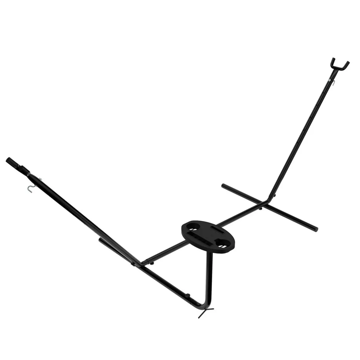Gestell für Hängematte mit Getränkehalter 300 x 120 cm schwarz