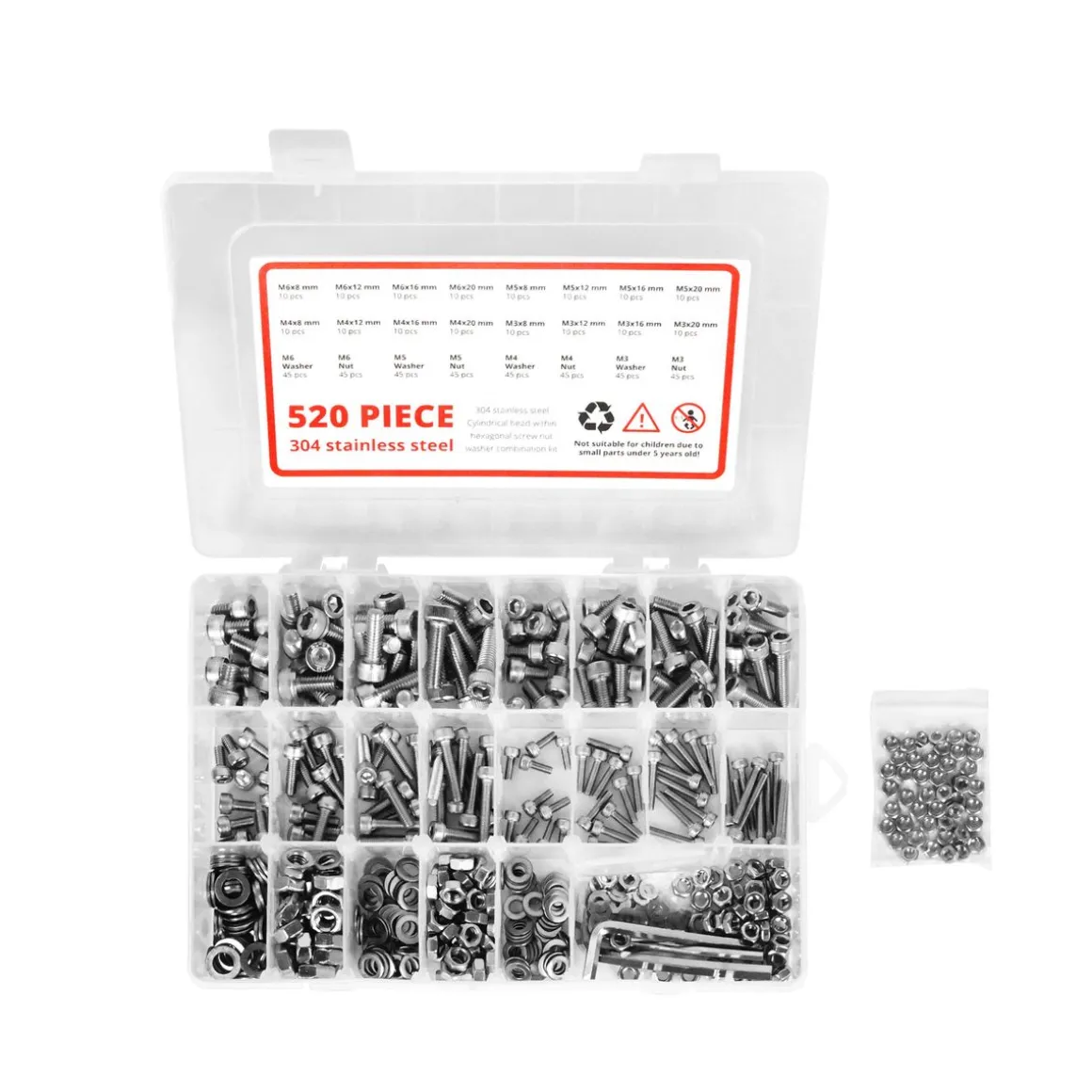 Gewindeschrauben Linsenkopf Set 520-teilig