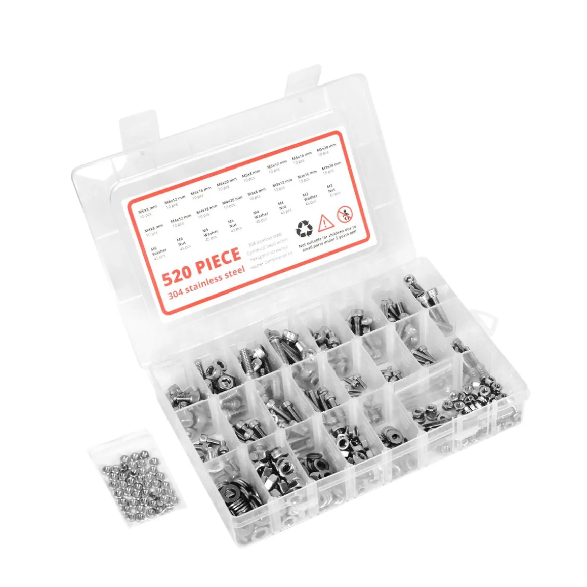 Gewindeschrauben Linsenkopf Set 520-teilig