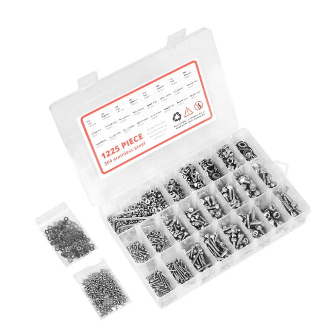 Gewindeschrauben Zylinderkopf Set 1225-teilig