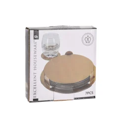 Glasuntersetzer 6er Set gold