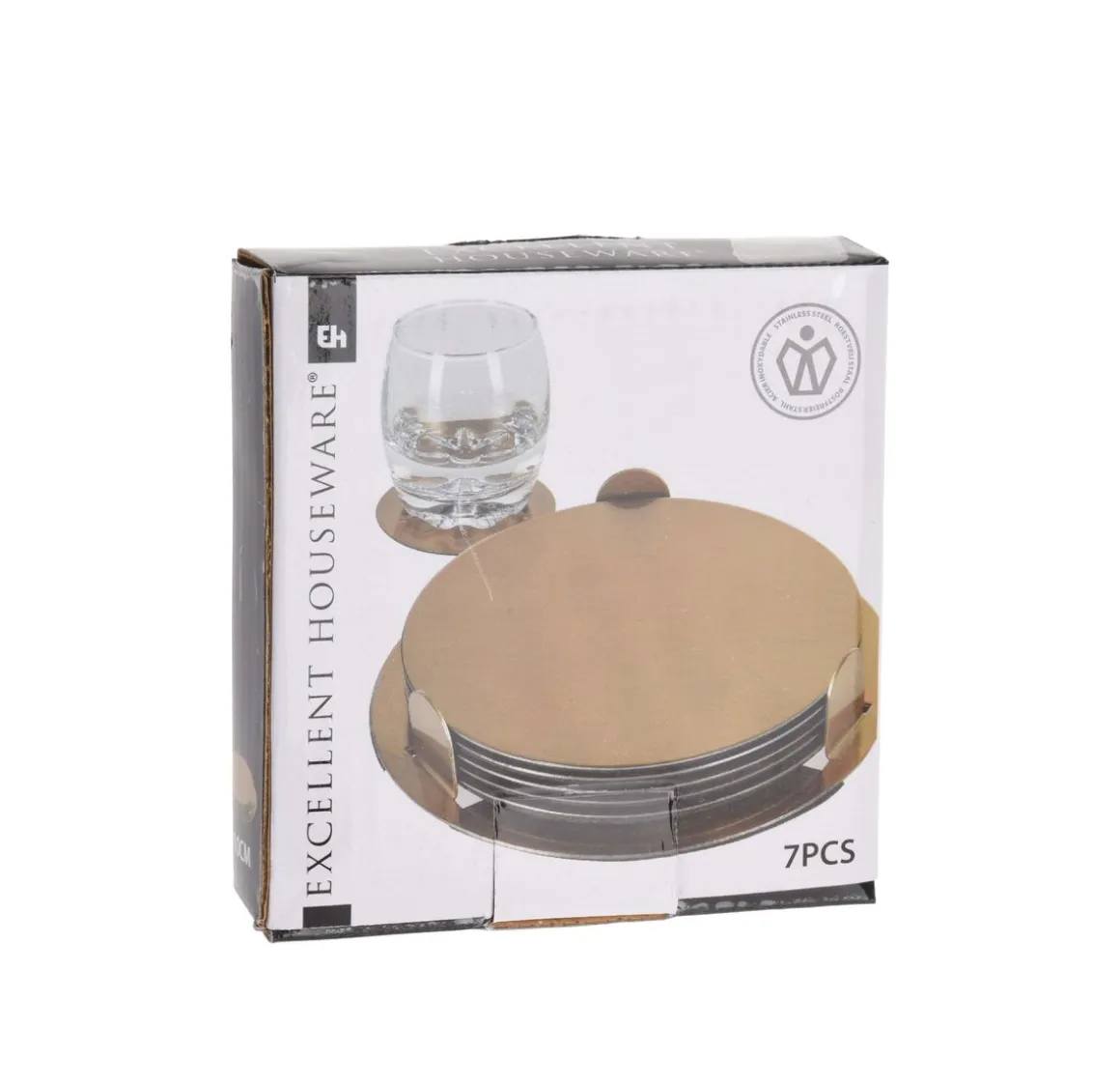 Glasuntersetzer 6er Set gold