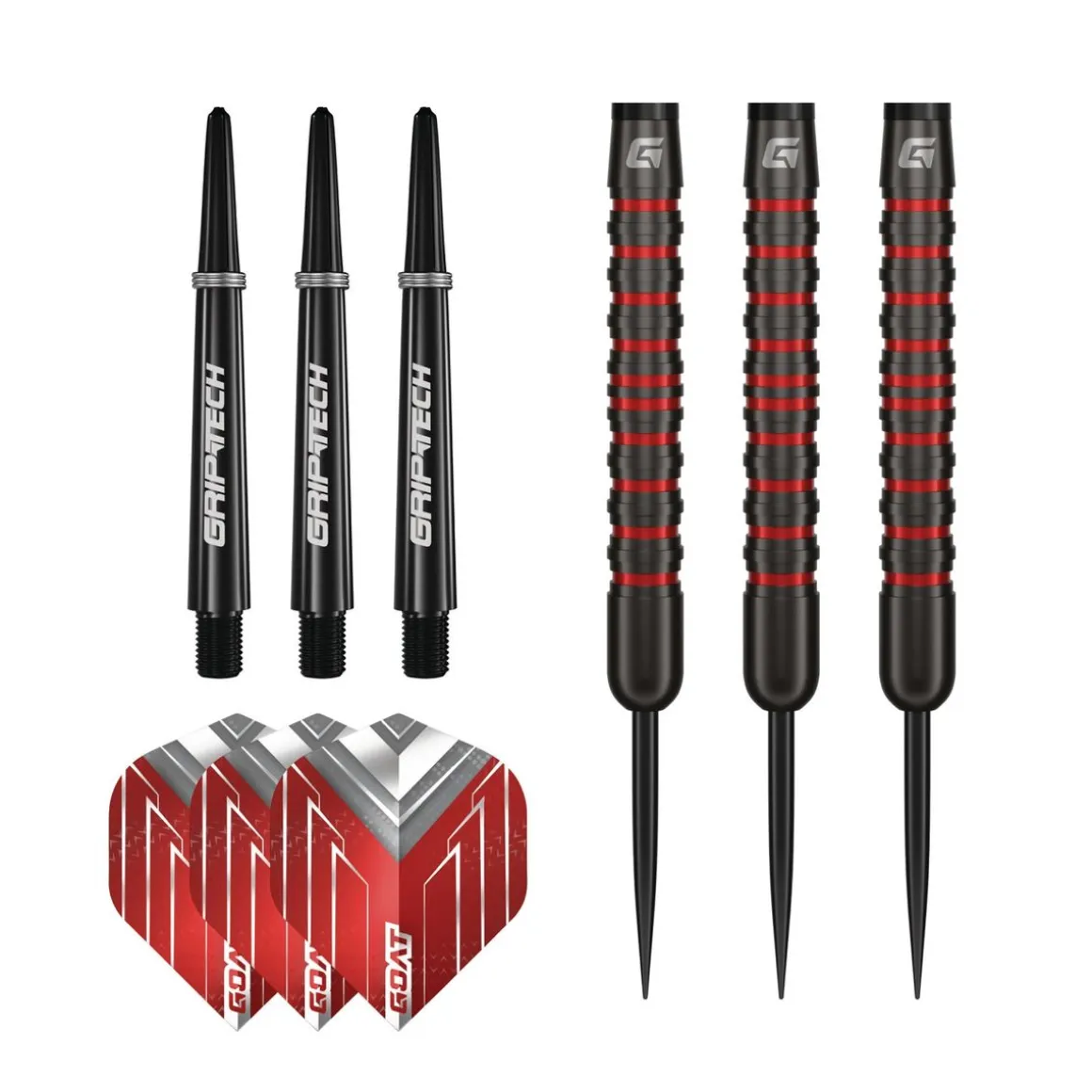 GOAT Podium Steeldart 20 g 3er Set schwarz/rot