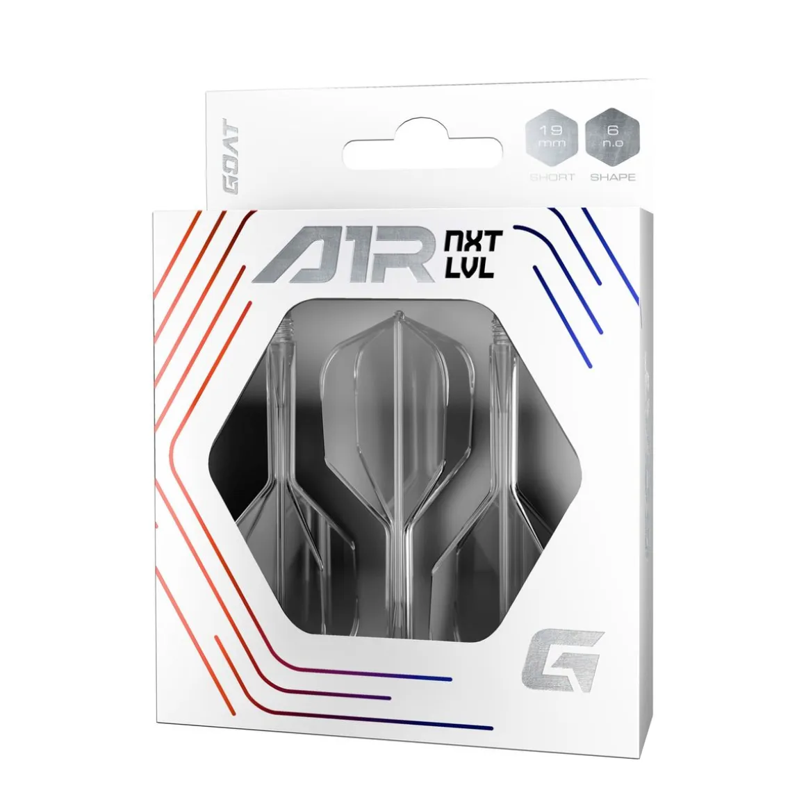 GOAT X Flex Flight und Shaft 19 mm 3er Set transparent