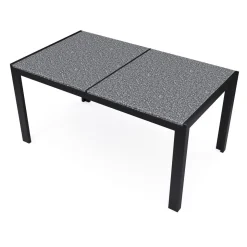 Granittisch 140 x 80 x 75 cm schwarz