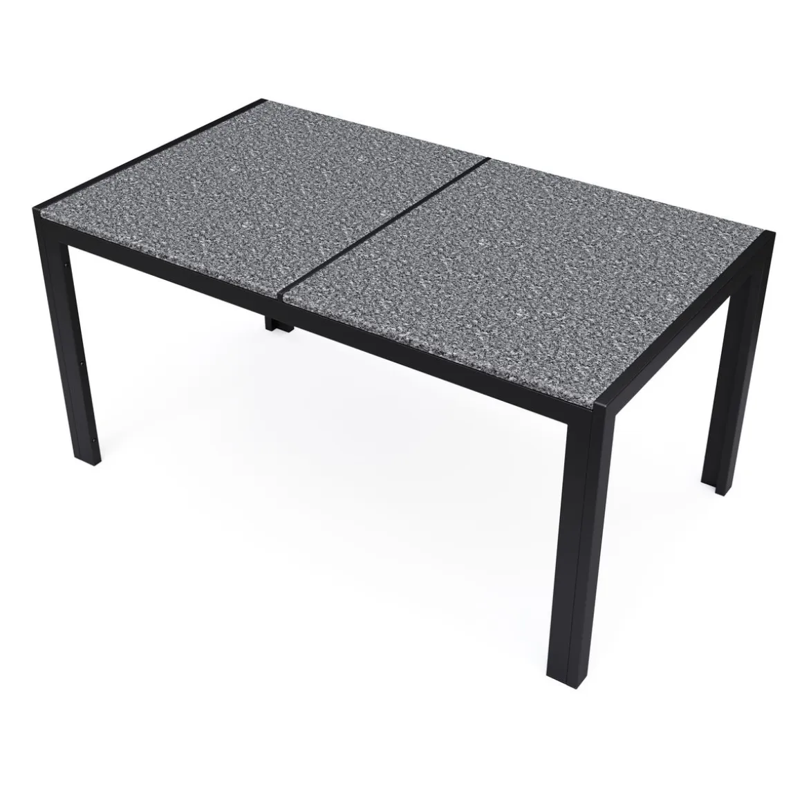 Granittisch 140 x 80 x 75 cm schwarz