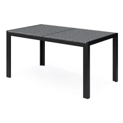 Granittisch 140 x 80 x 75 cm schwarz