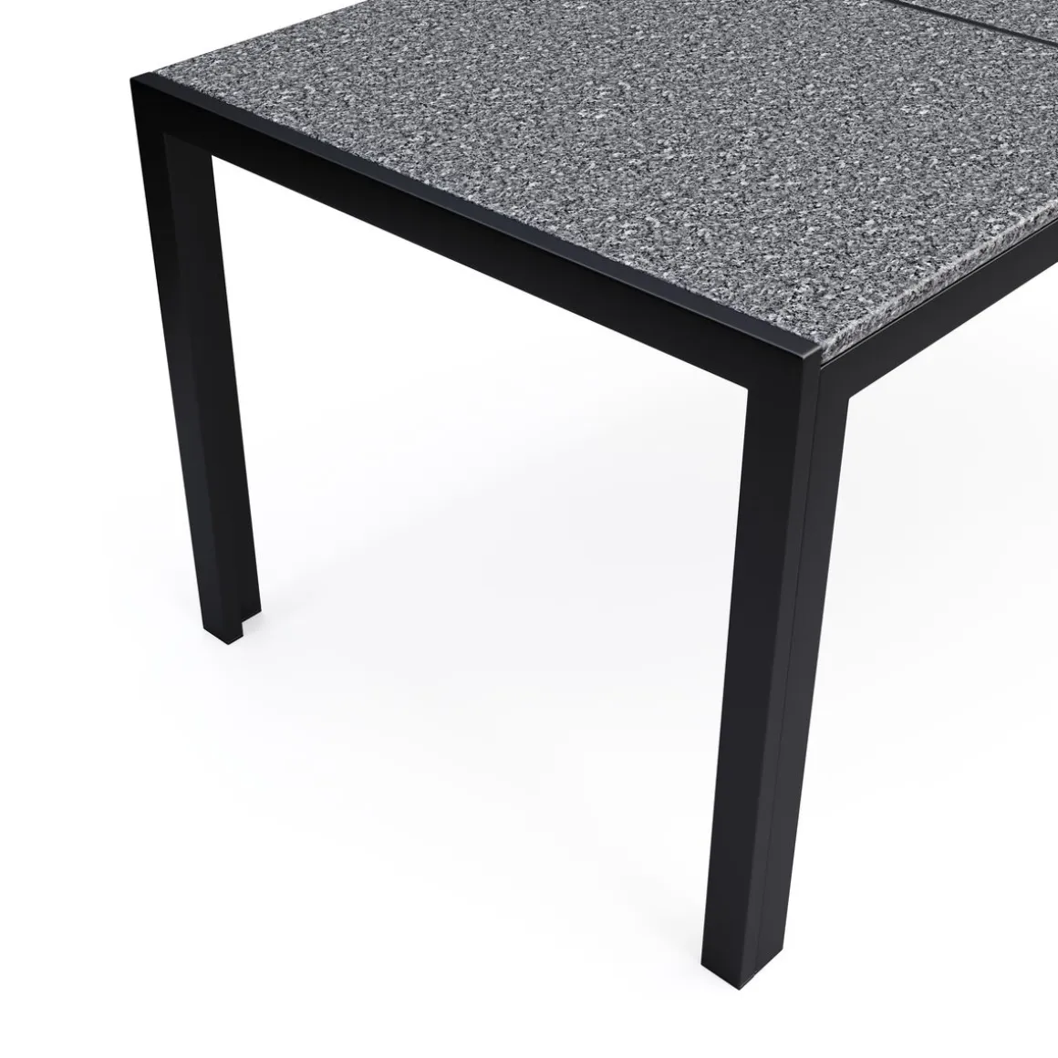 Granittisch 140 x 80 x 75 cm schwarz