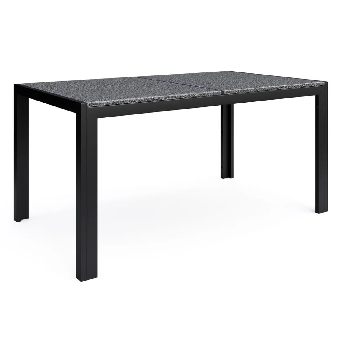 Granittisch 140 x 80 x 75 cm schwarz