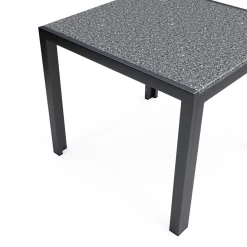 Granittisch 80 x 80 x 75 cm schwarz